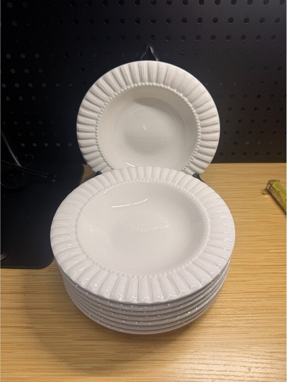 Eight Retroneu Let’s Eat Shell White 8 Pasta Bowl Soup Bowl 4569 China 8.75” VTG